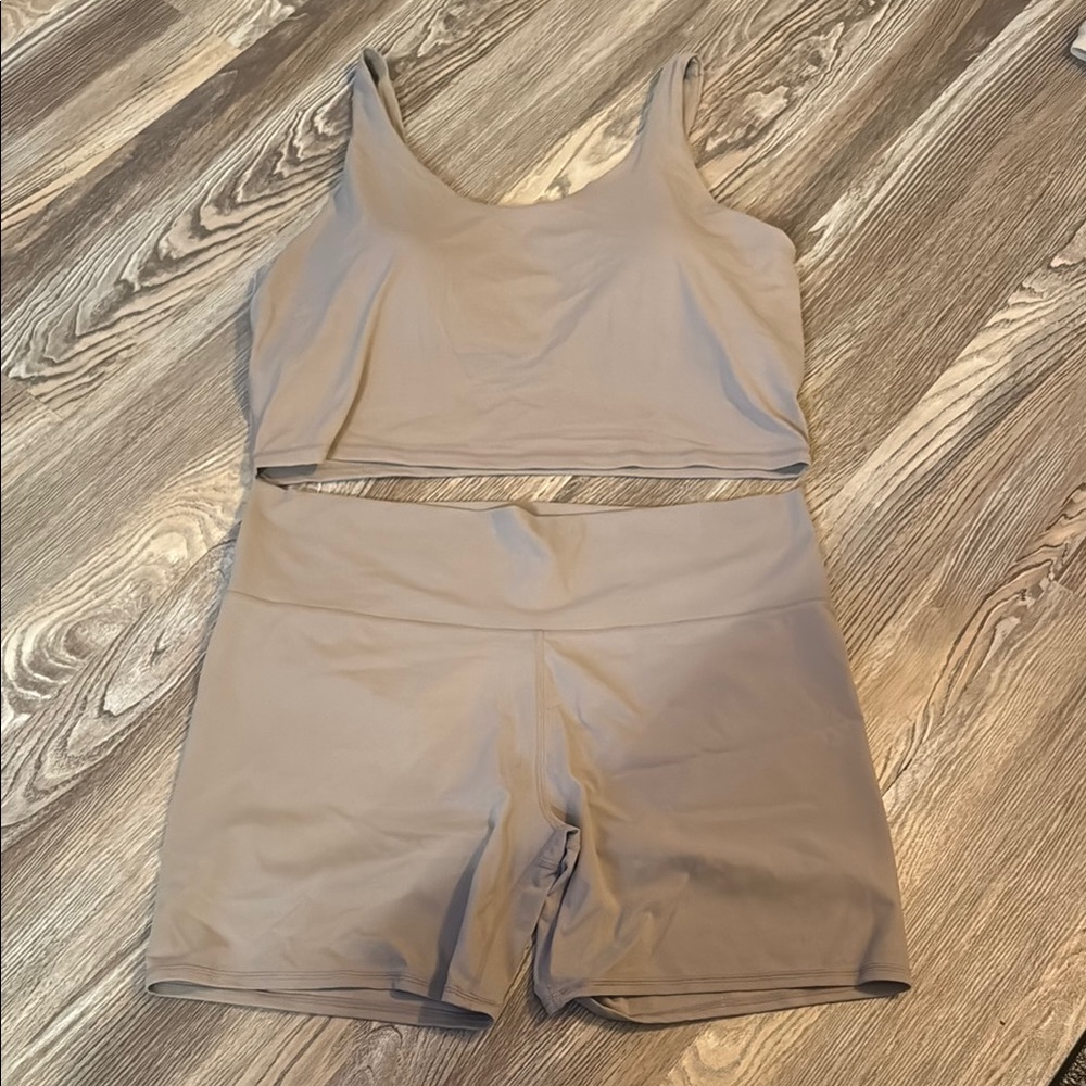 Women's Tan Work Out Set